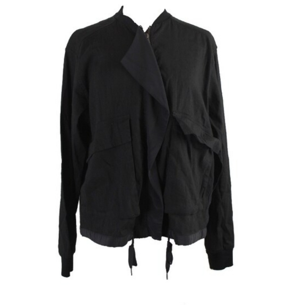 NWOT Pure DKNY linen blend cascade bomber jacket